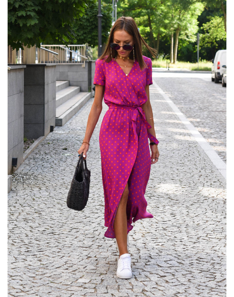 MileaDress™ – Elegantes Damen Wickelkleid mit luftiger Midi-Länge