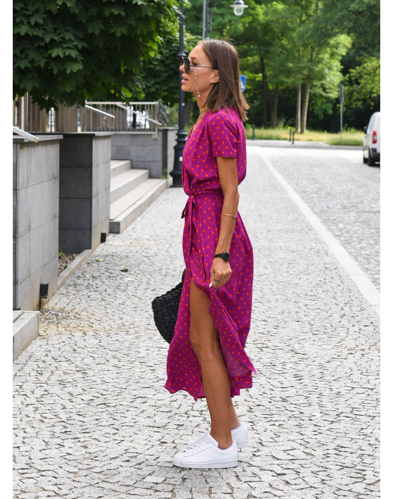 MileaDress™ – Elegantes Damen Wickelkleid mit luftiger Midi-Länge