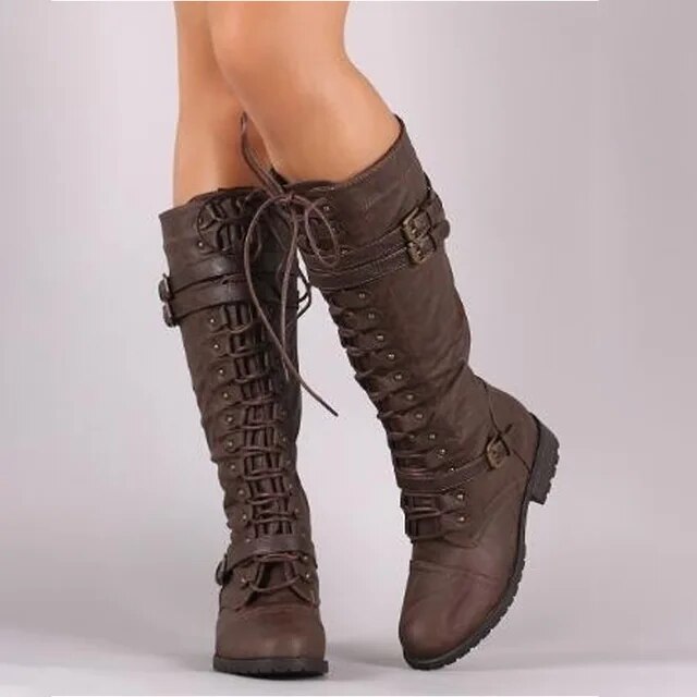 Natalia Steampunk Retro Buckle Boots