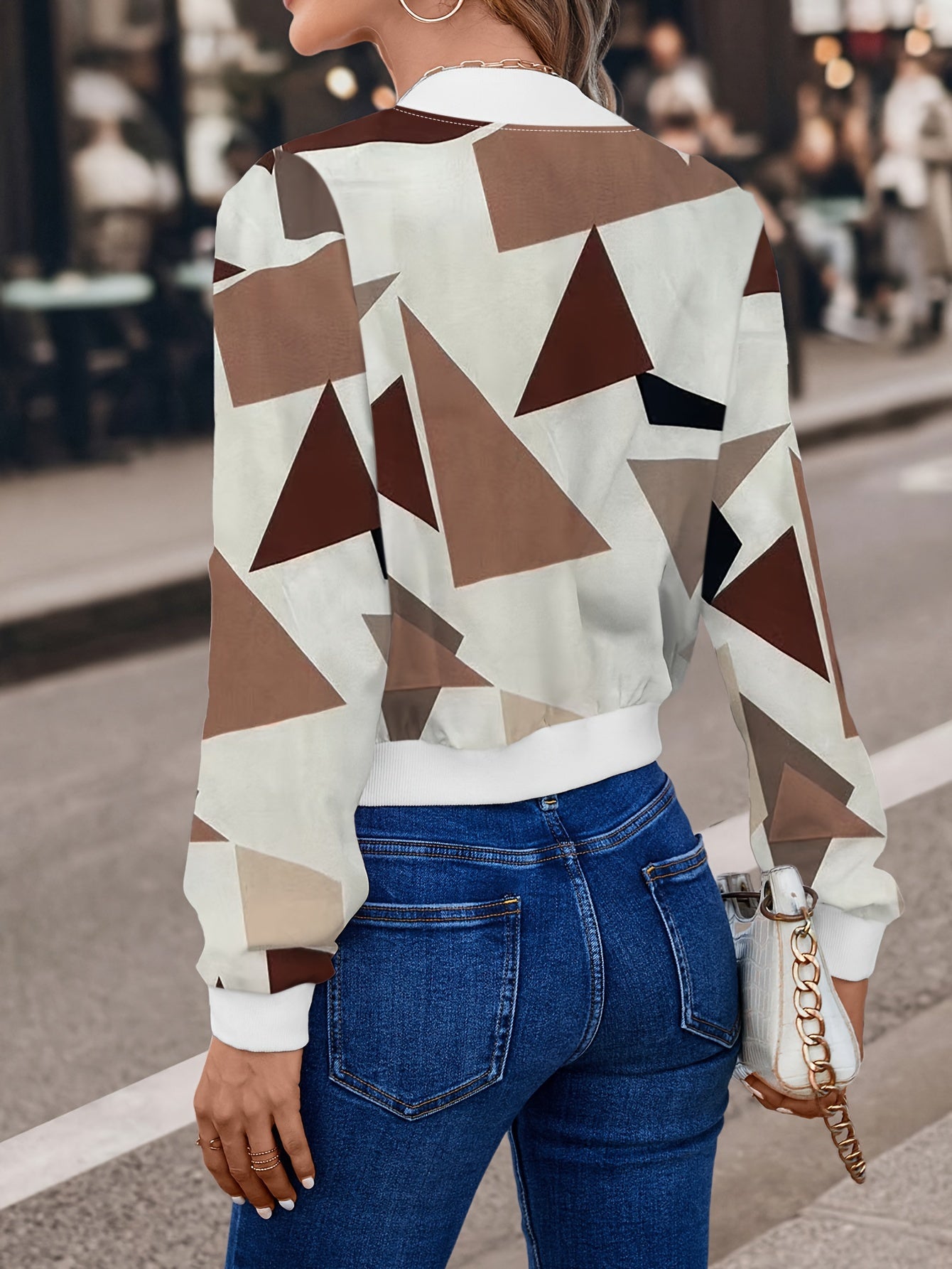 NovaBloom™ – Casual Damen Bomberjacke mit abstraktem Design