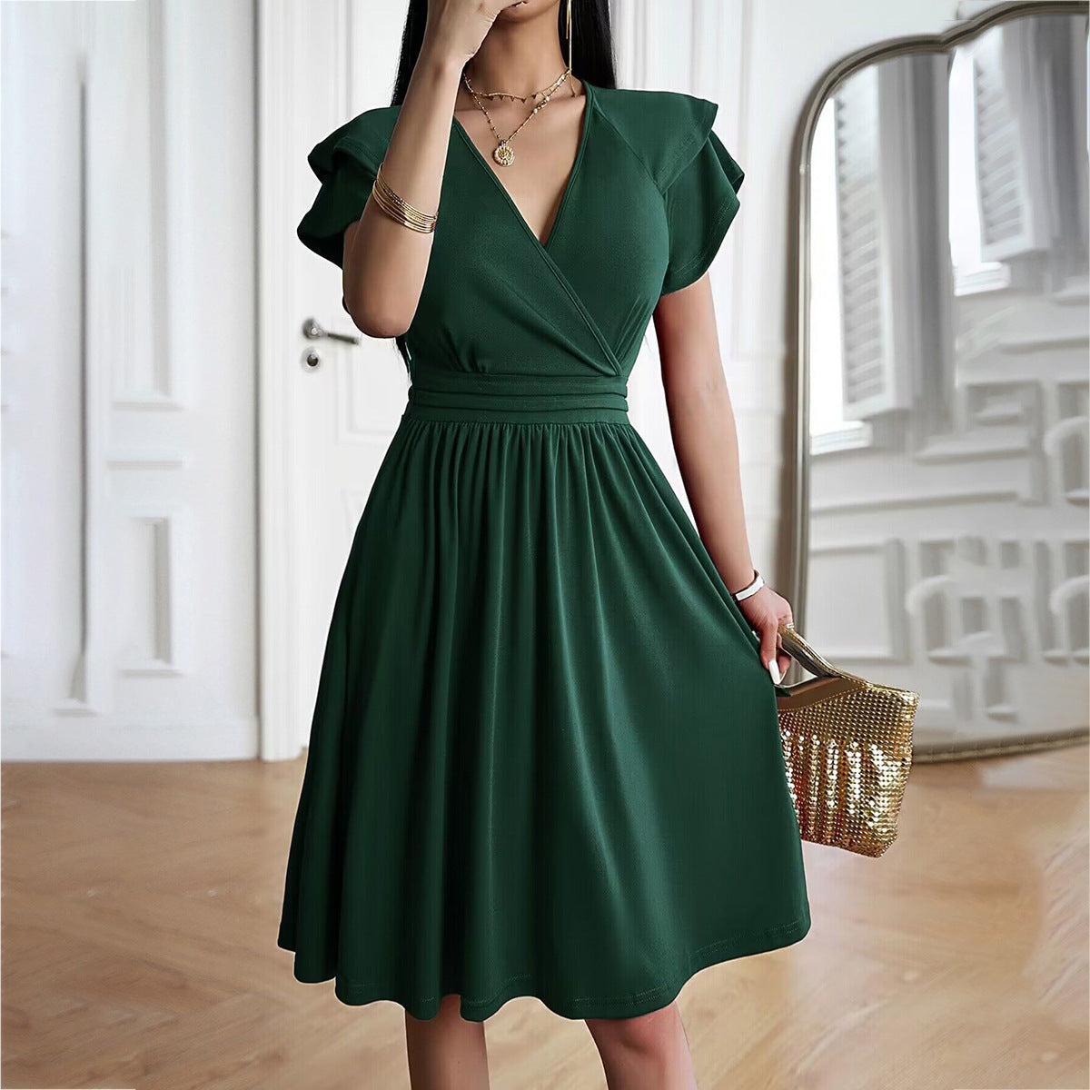 Variant image for Stuttgart™ – Damen Midikleid mit V-Ausschnitt für Elegante Anlässe-9