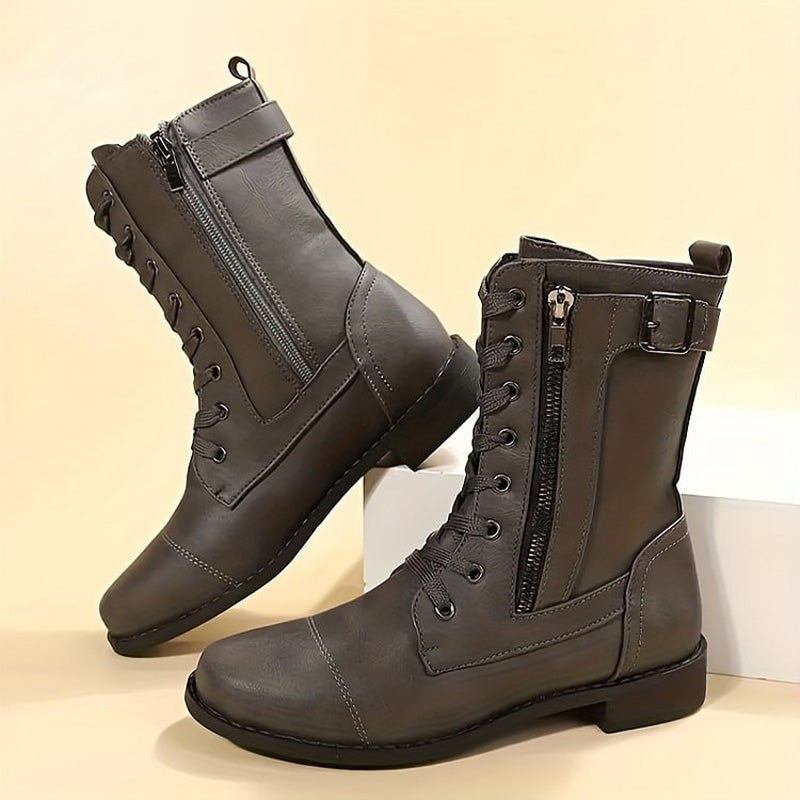 Orthopädische Damen-Stiefeletten mit Rundspitze und seitlichem Reißverschluss (Madeleine)