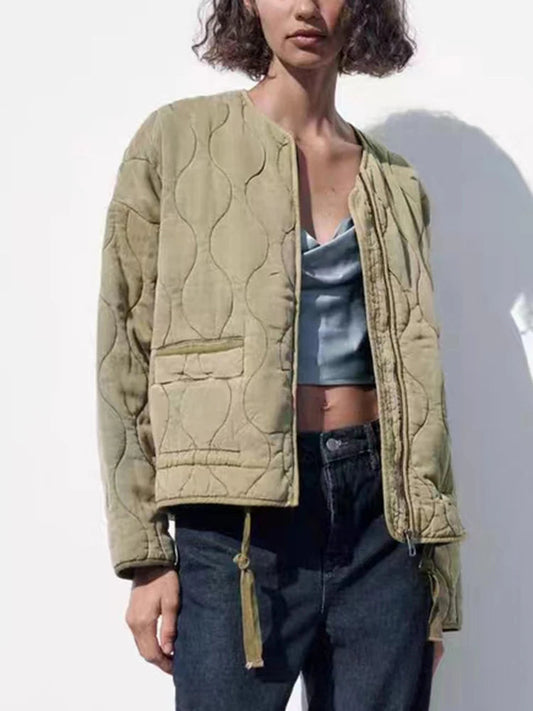 Elarova |  Oversized Vintage Gepolsterte Damenjacke
