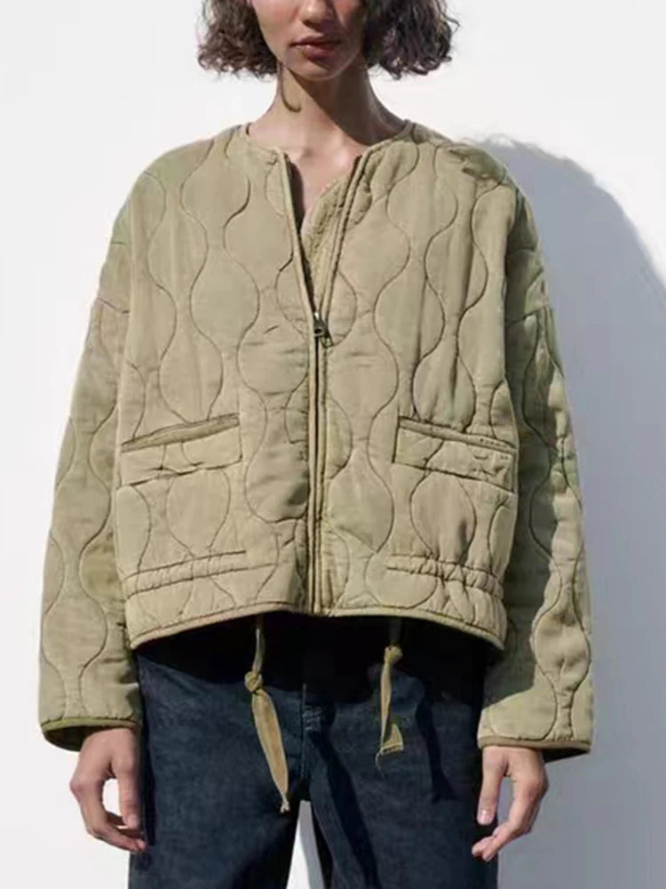 Elarova |  Oversized Vintage Gepolsterte Damenjacke