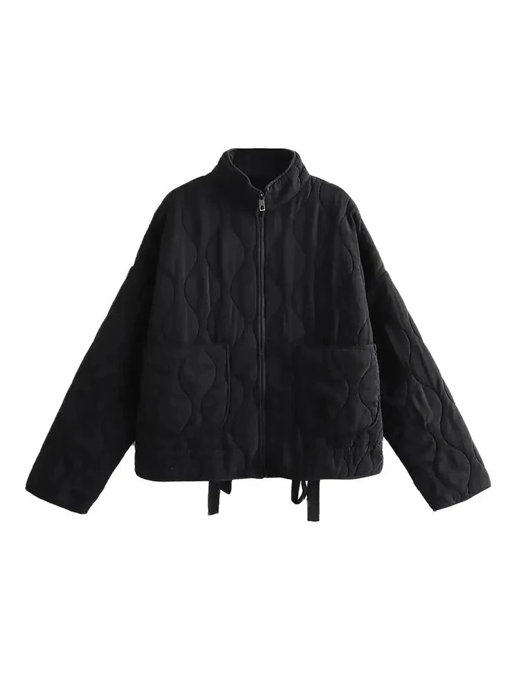 Elarova |  Oversized Vintage Gepolsterte Damenjacke