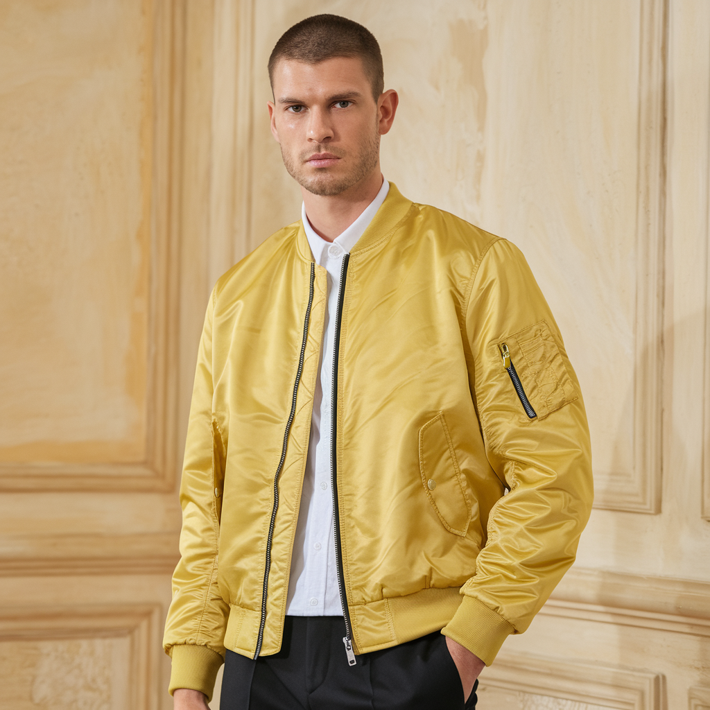 Elarova | Pilot Jacket Herren - Stehkragen Fliegerjacke Einfarbig