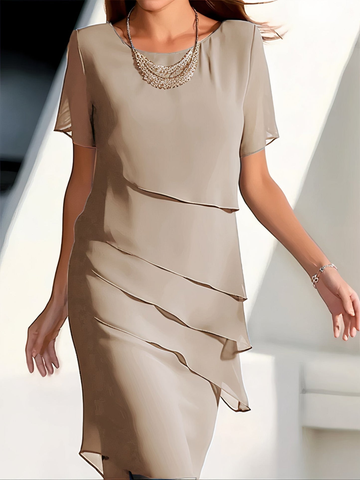 Plissiertes Chiffonkleid Una