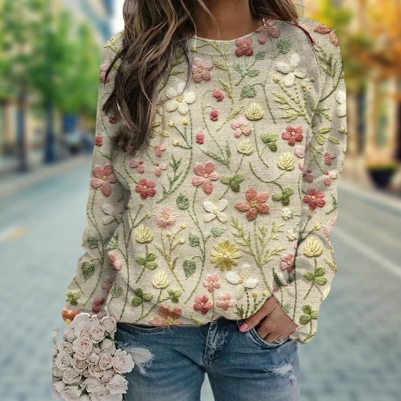 Pullover Marlena mit Blumen-Stickerei für Damen