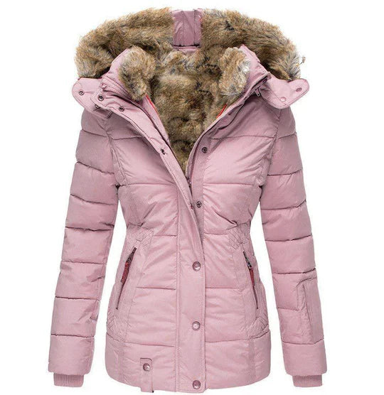 Jacken warme Winterjacke mit Fellkapuze und weichem Innenfutter