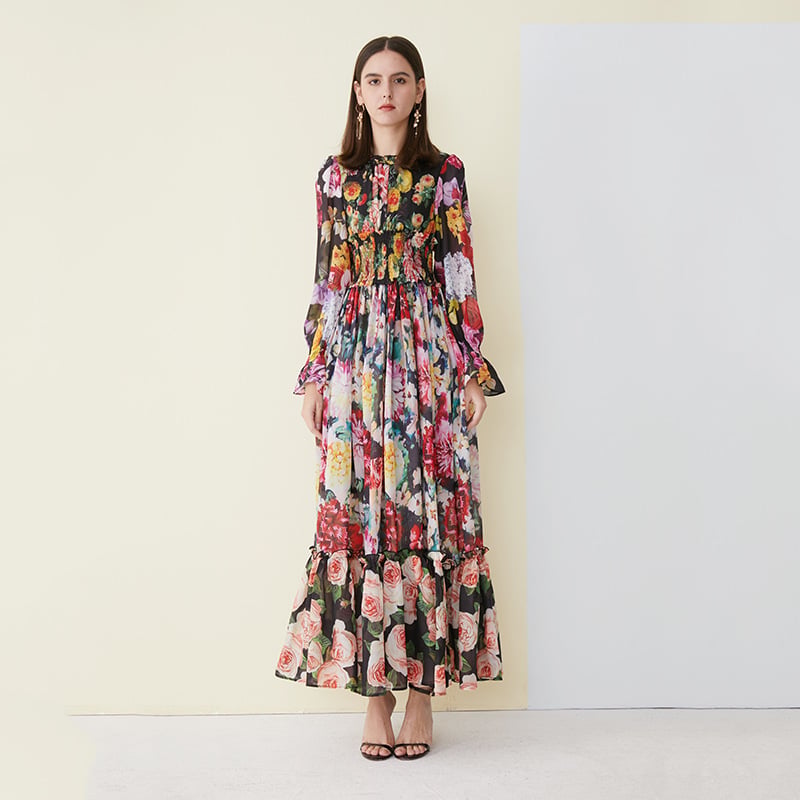 Radmila: Maxikleid mit floralem Musterdruck