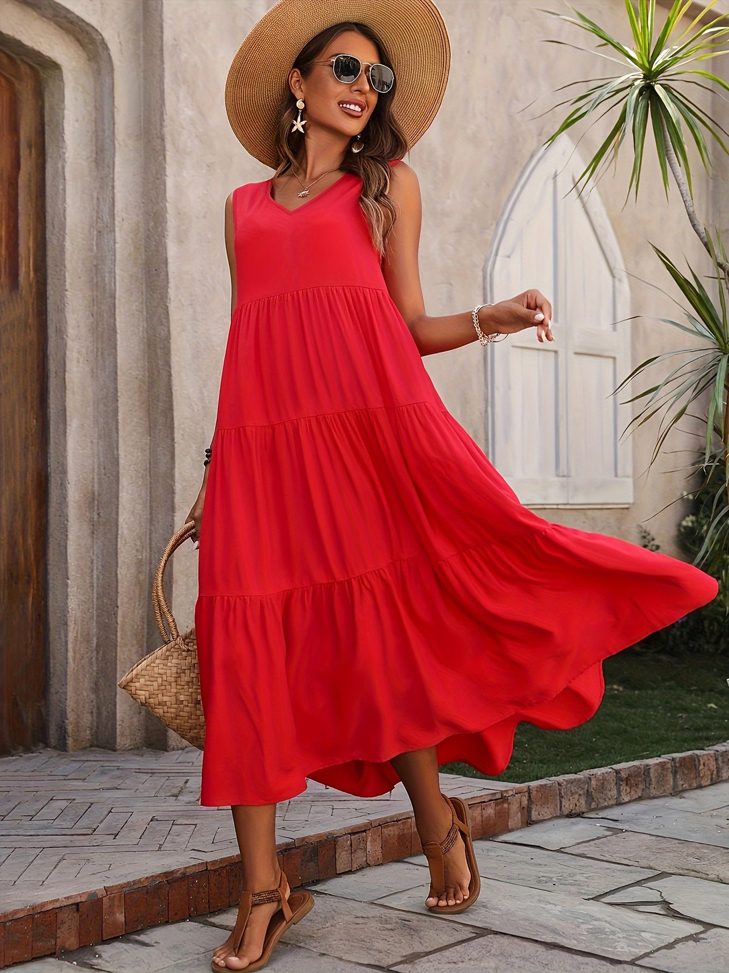 Rayona™ – Sommerliches Damenkleid mit elegantem V-Ausschnitt