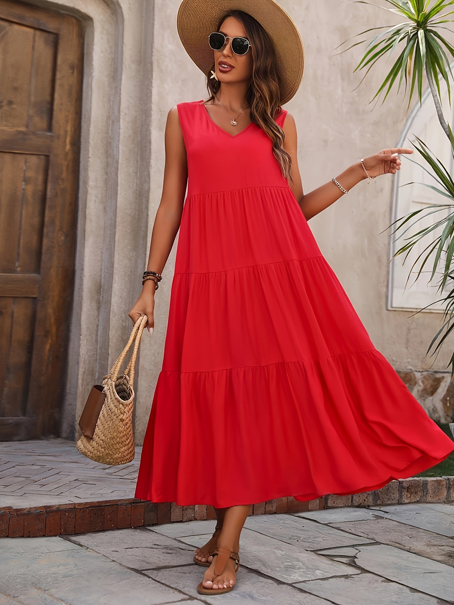Rayona™ – Sommerliches Damenkleid mit elegantem V-Ausschnitt
