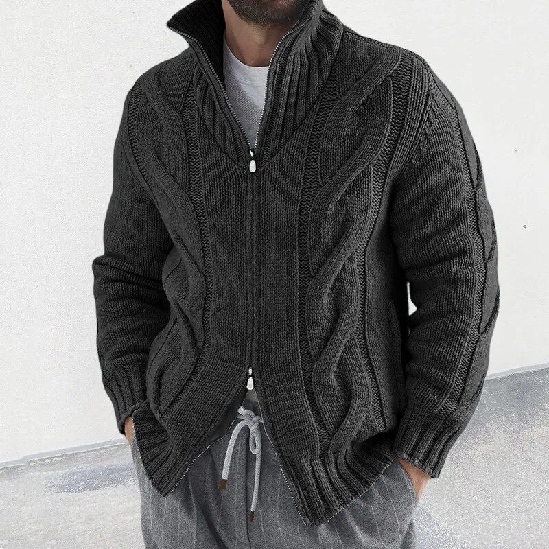 Rollkragen Strickjacke für Herren