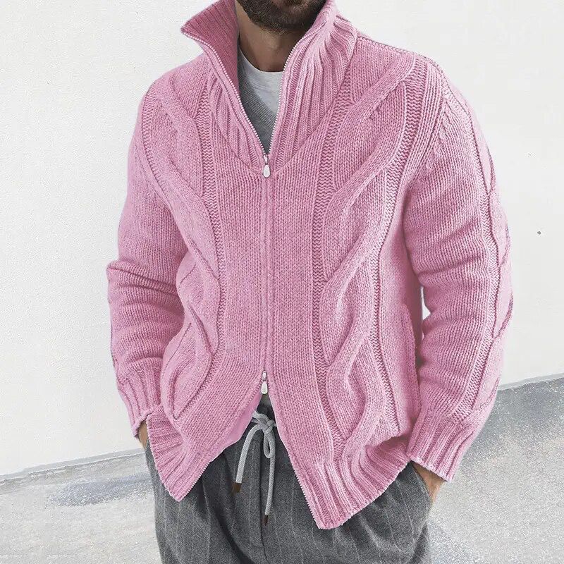 Rollkragen Strickjacke für Herren