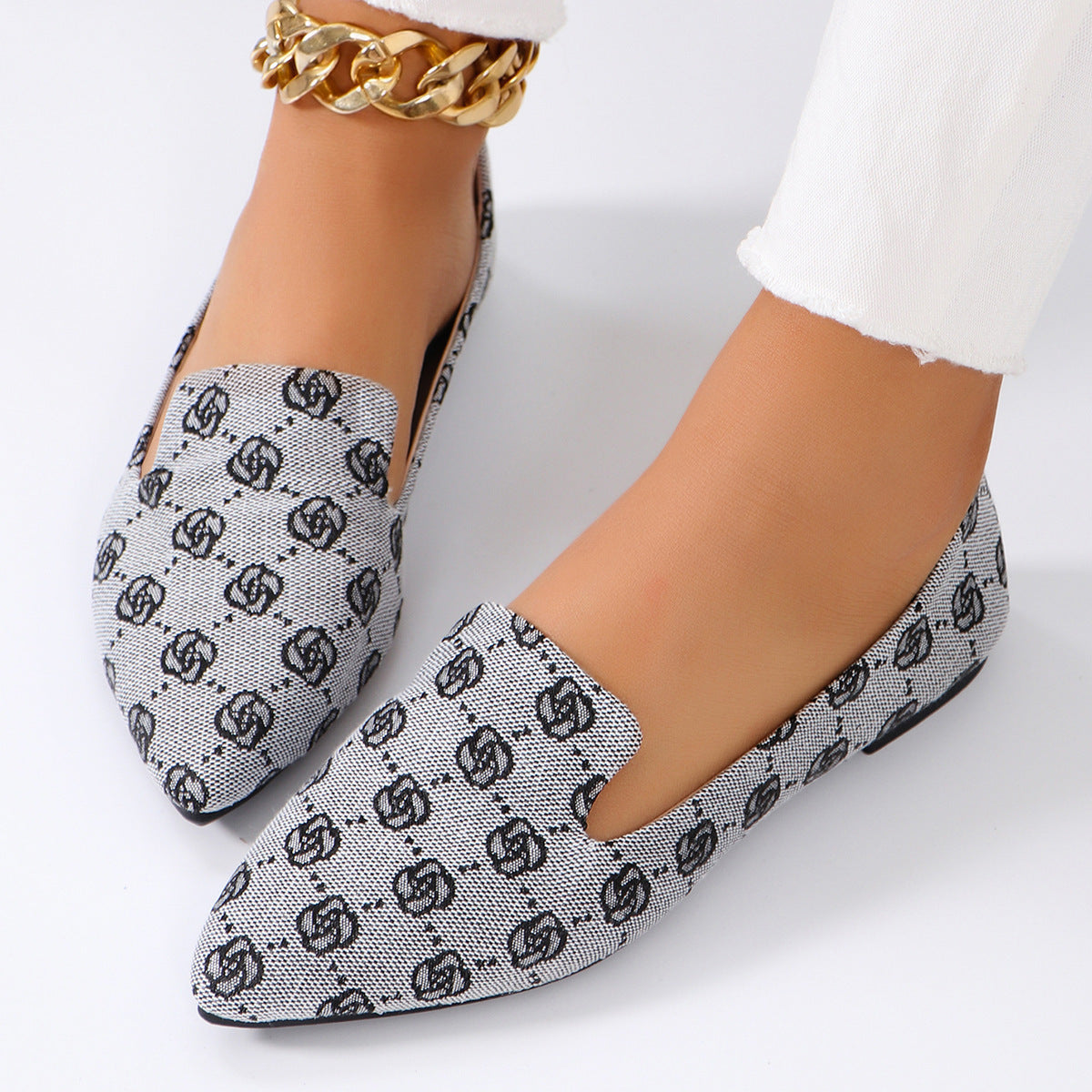 Flache Schuhe Damen Elegante Canvas Loafers Spitz Bequem flache-schuhe-damen-elegante-canvas-loafers-spitz-bequem