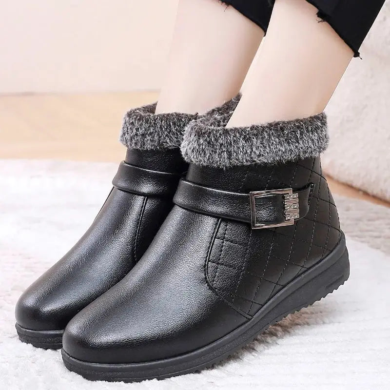 FurLuxe™ – Orthopädische Winterstiefeletten Damen mit Fellbesatz