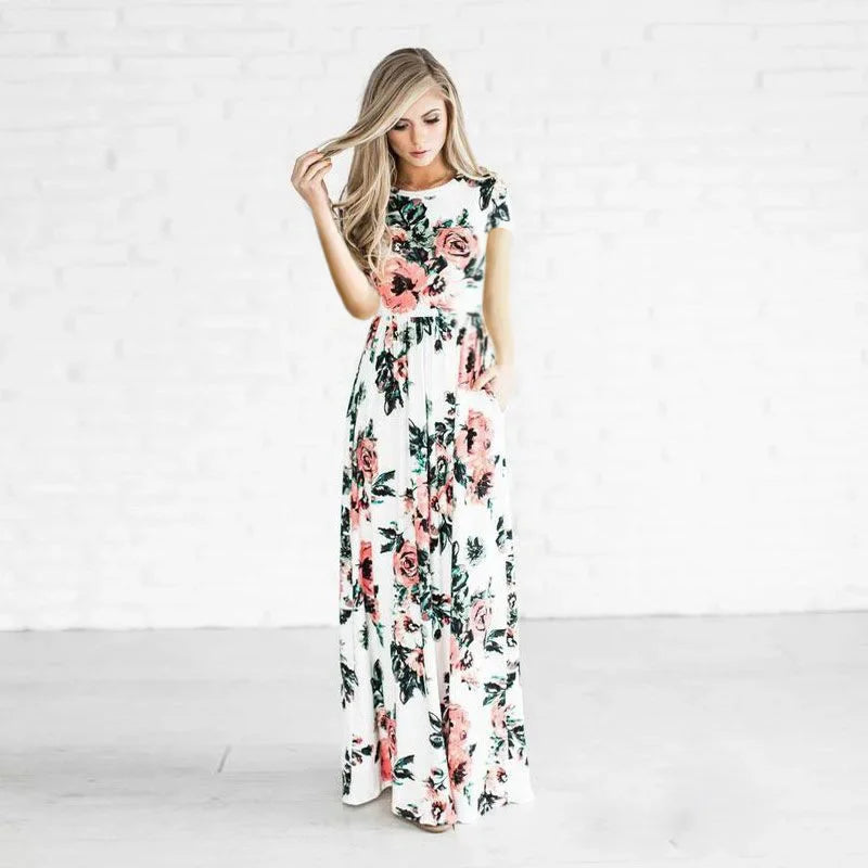 BohoChic™ – Damen Maxikleid Sommer Floral Druck Bequem & Stylish 5