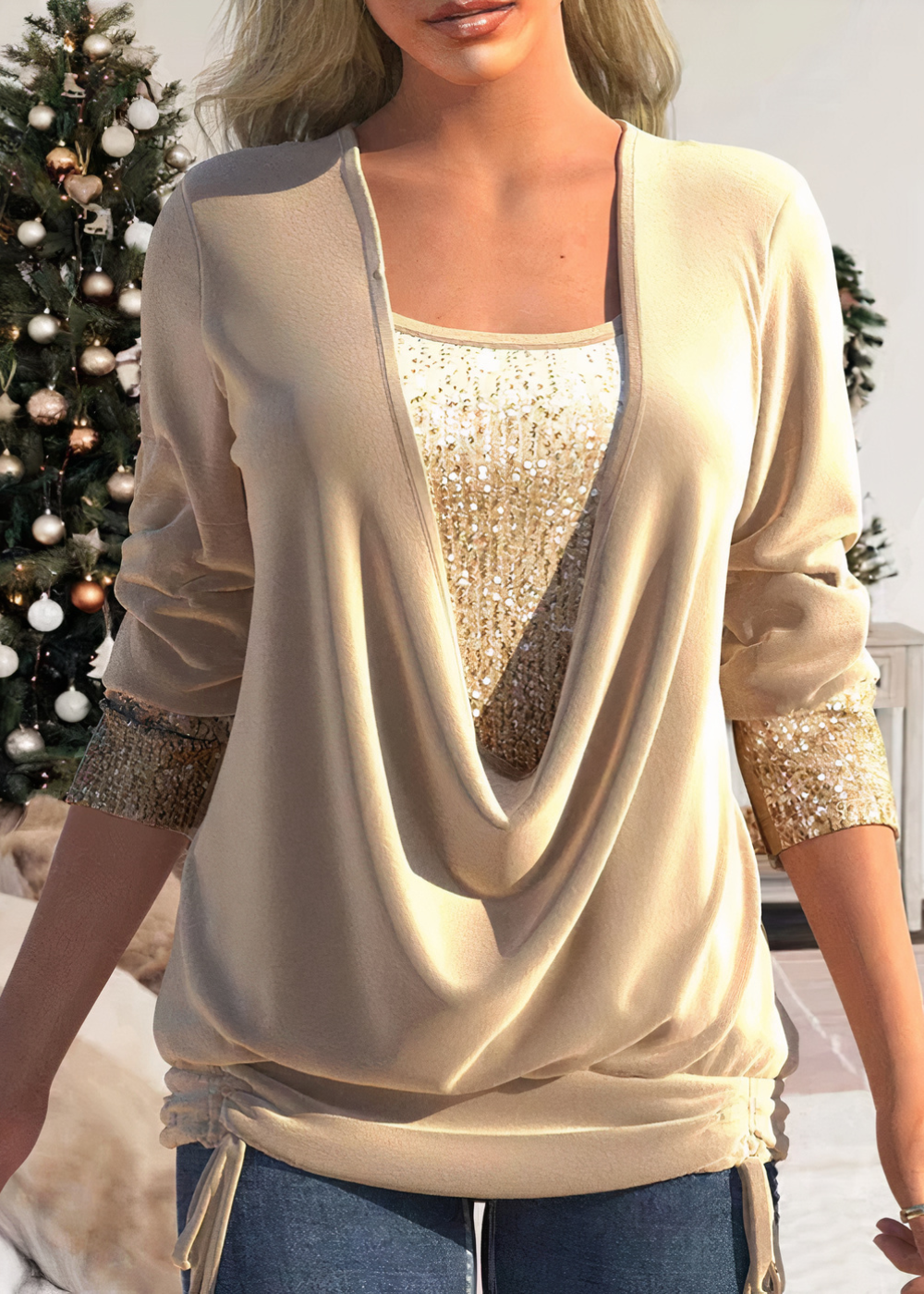 Variant image for GlamourShine™ – Damenbluse mit Pailletten Elegante Raffinesse für Feste-31