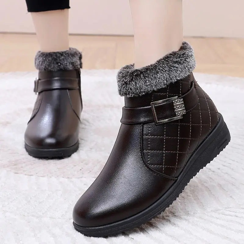 FurLuxe™ – Orthopädische Winterstiefeletten Damen mit Fellbesatz