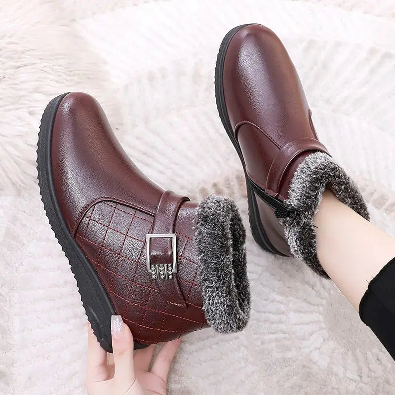 FurLuxe™ – Orthopädische Winterstiefeletten Damen mit Fellbesatz