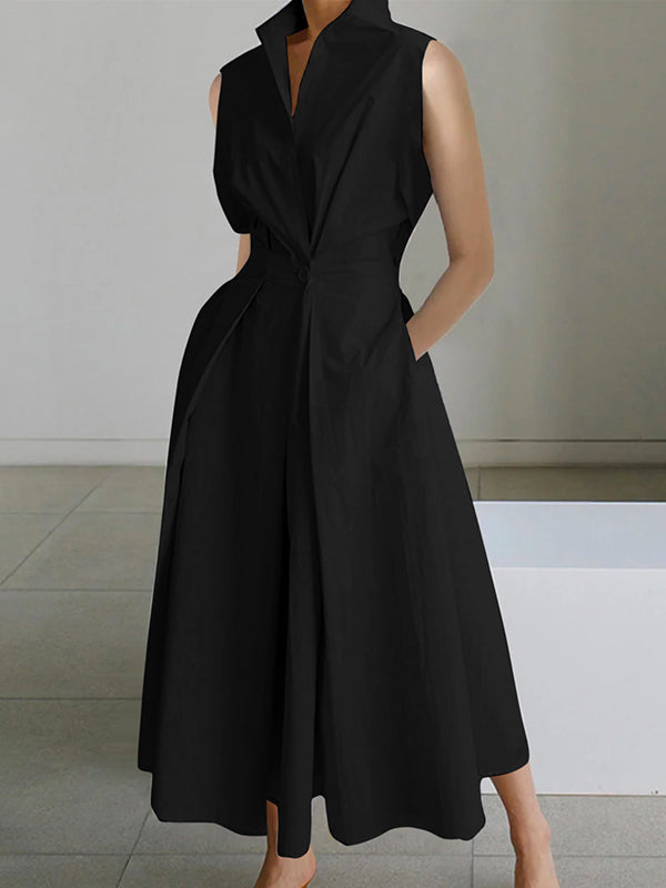Eleanor™ – Damen Baumwollkleid Weiß mit Elegantem Hemdkragen & Stil-4