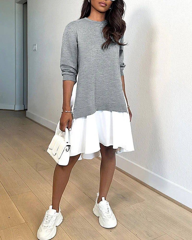 Sandra: Kleid mit Rüschen-Sweatshirt