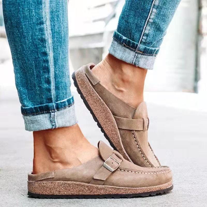 Orthopädische Pantoletten Wildleder Retro Warm