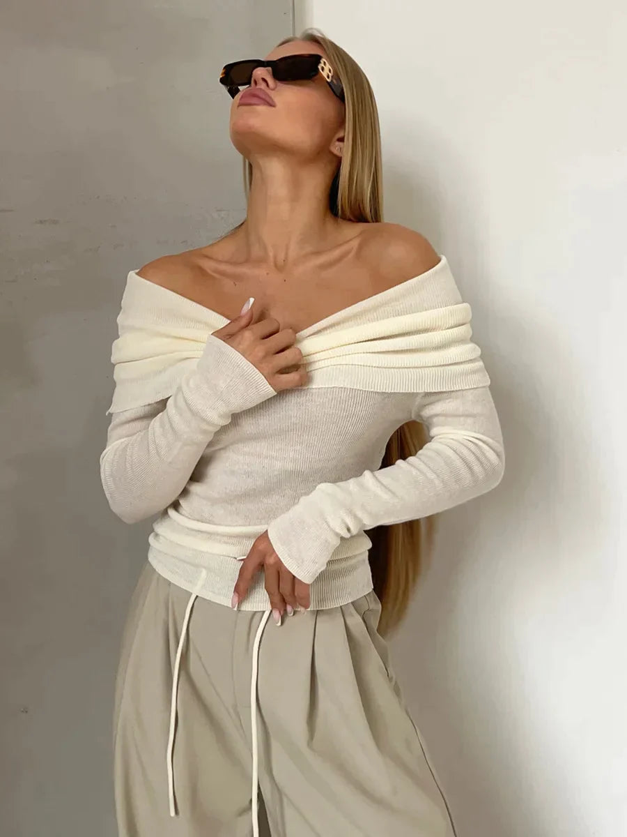 Elarova |  Schulterfreier Pullover für Damen