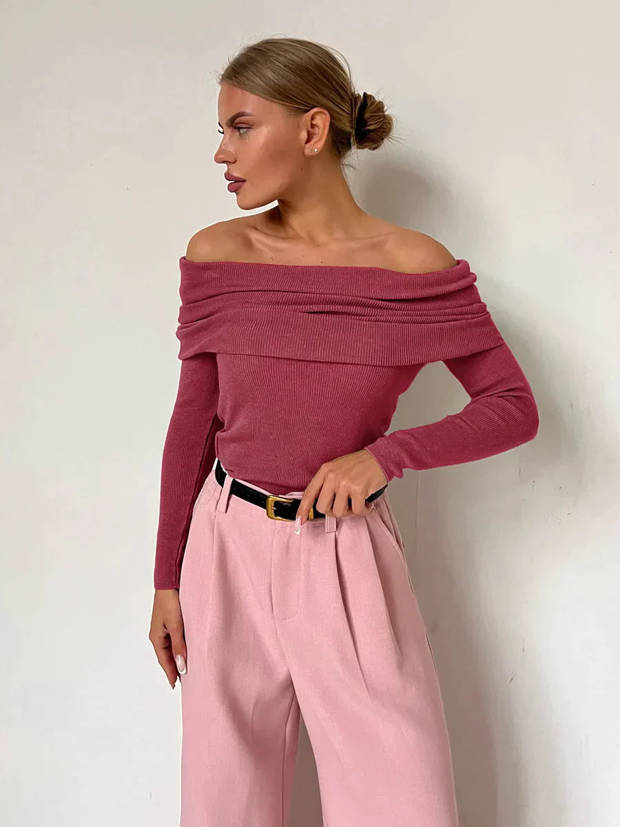 Elarova |  Schulterfreier Pullover für Damen