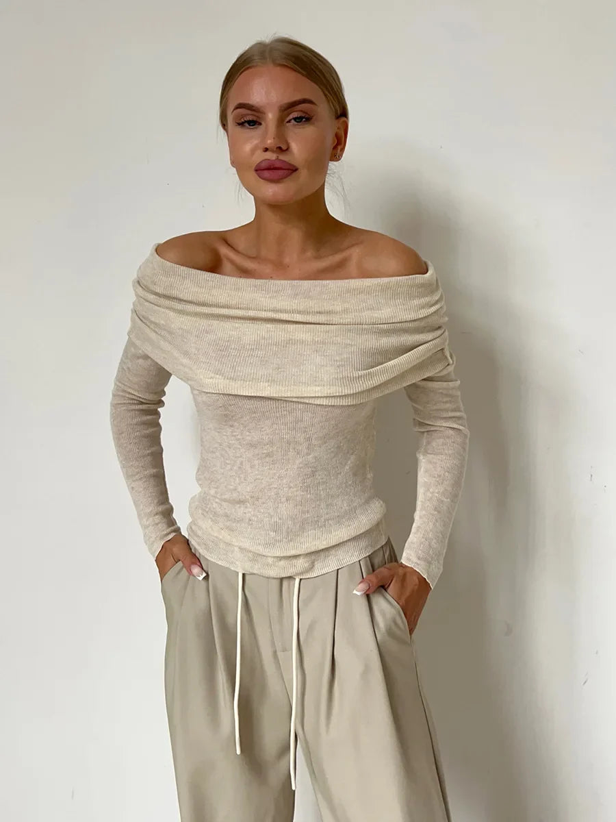 Elarova |  Schulterfreier Pullover für Damen