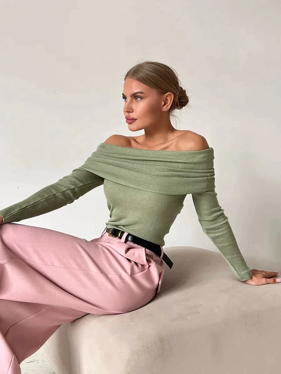 Elarova |  Schulterfreier Pullover für Damen