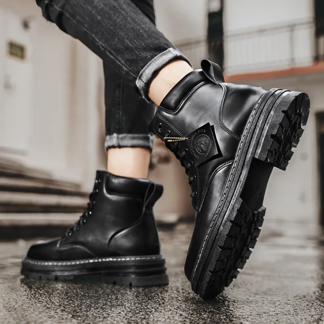 Herren Schnürstiefel Leder Rutschfest Für Jeden Tag