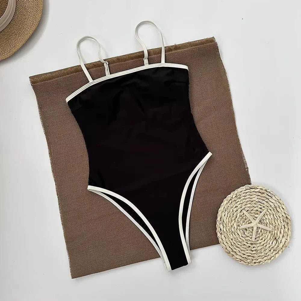 Badeanzug Farbblock Trendy Damen Bikini