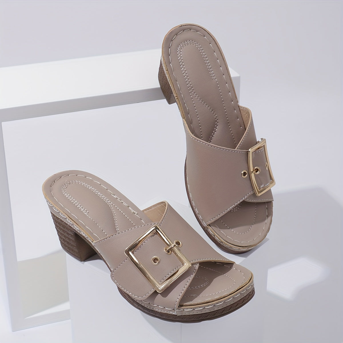 Serelvia™ – Damen Sandalen mit Dickem Absatz für Eleganten Komfort 6