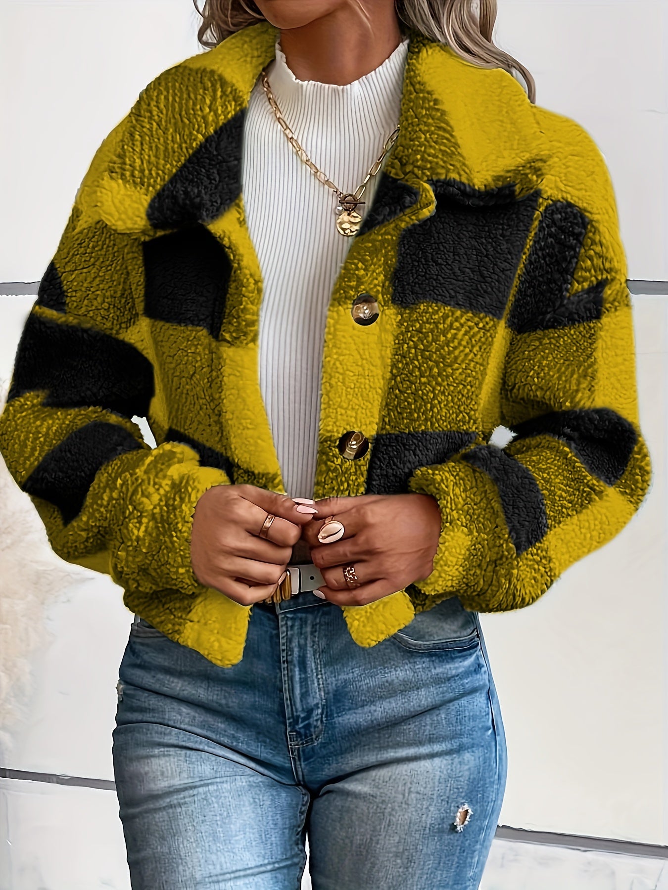 SoftLuxe™ – Kuschelige Teddyjacke für Damen mit stilvoller Knopfleiste