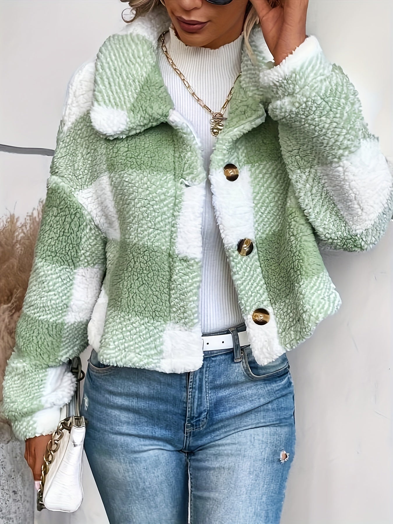 SoftLuxe™ – Kuschelige Teddyjacke für Damen mit stilvoller Knopfleiste