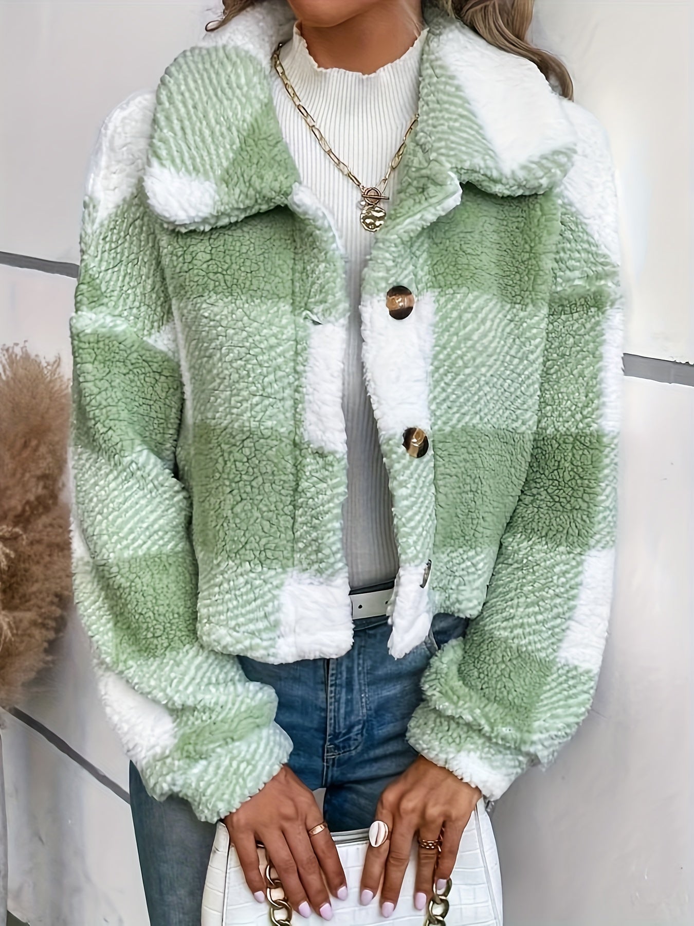 SoftLuxe™ – Kuschelige Teddyjacke für Damen mit stilvoller Knopfleiste