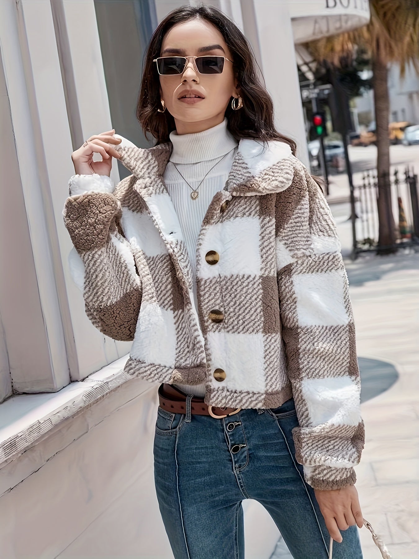 SoftLuxe™ – Kuschelige Teddyjacke für Damen mit stilvoller Knopfleiste