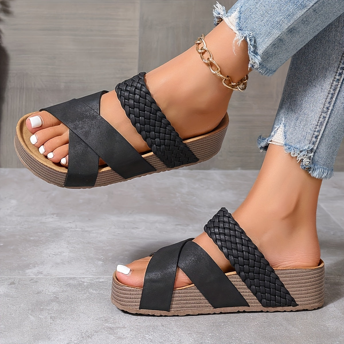 Solyva™ – Damen Sandalen mit Geflochtenen Riemen und Komfortabler Plattform 3