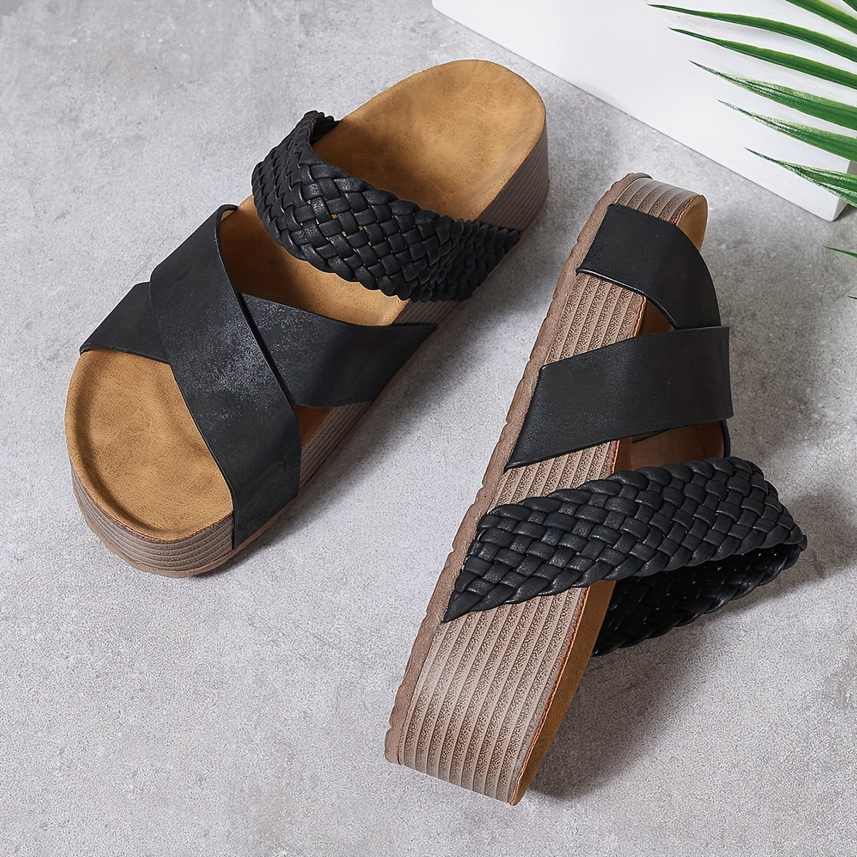 Solyva™ – Damen Sandalen mit Geflochtenen Riemen und Komfortabler Plattform 4