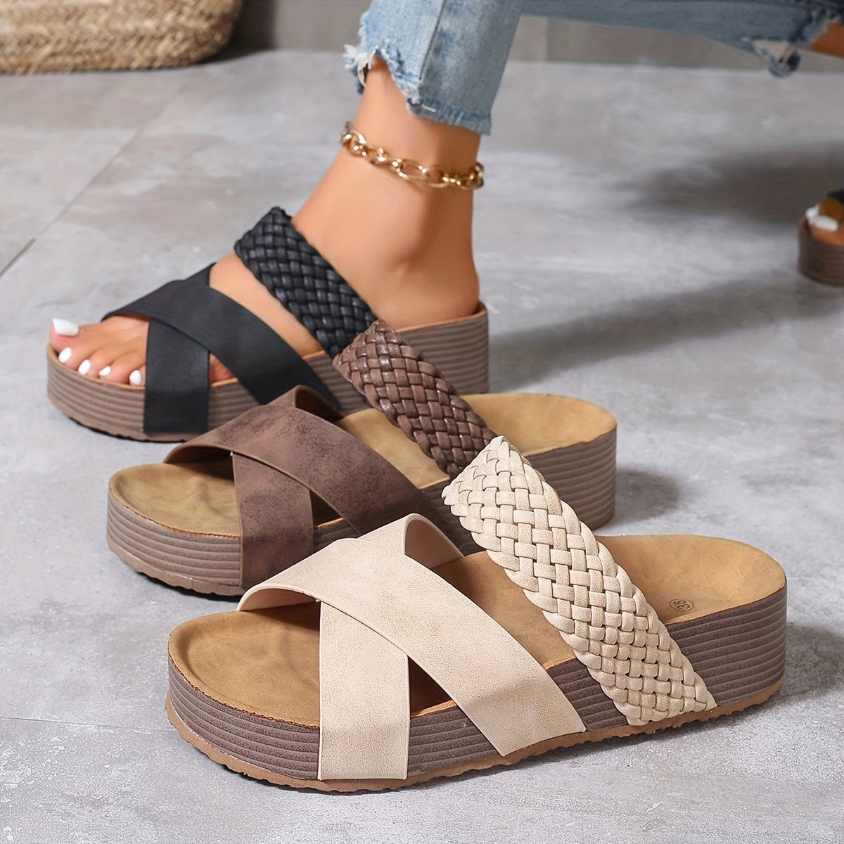 Solyva™ – Damen Sandalen mit Geflochtenen Riemen und Komfortabler Plattform 2