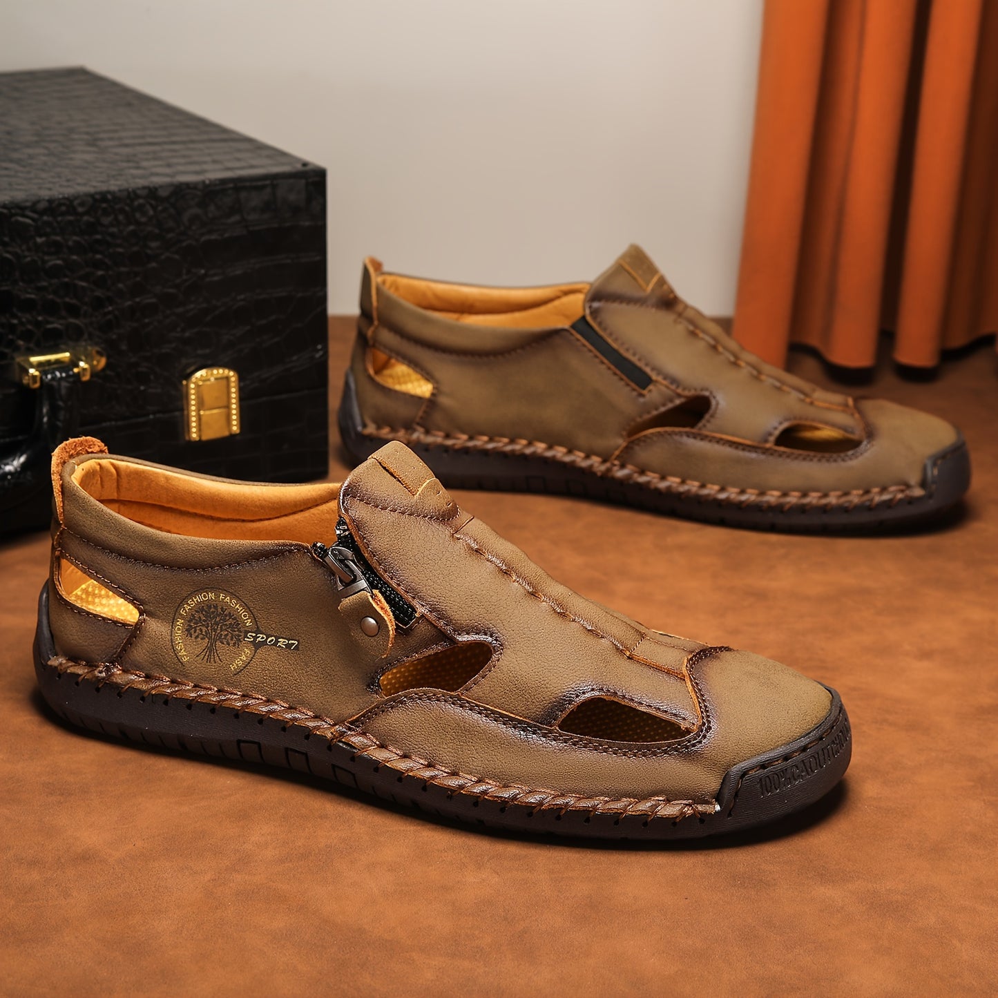 StepVital™ – Orthopädische Leder Sandalen für Herren mit Ergoflex Fußbett