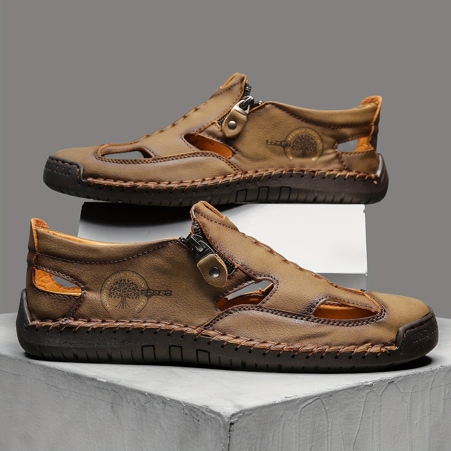 StepVital™ – Orthopädische Leder Sandalen für Herren mit Ergoflex Fußbett