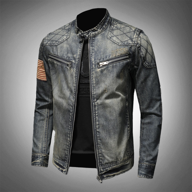 Strapazierfähige Jeans-Motorradjacke Fynn