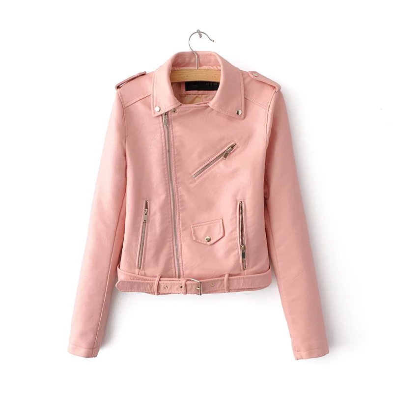 Elarova |  Stylische Damen-Lederjacke mit Gürtel