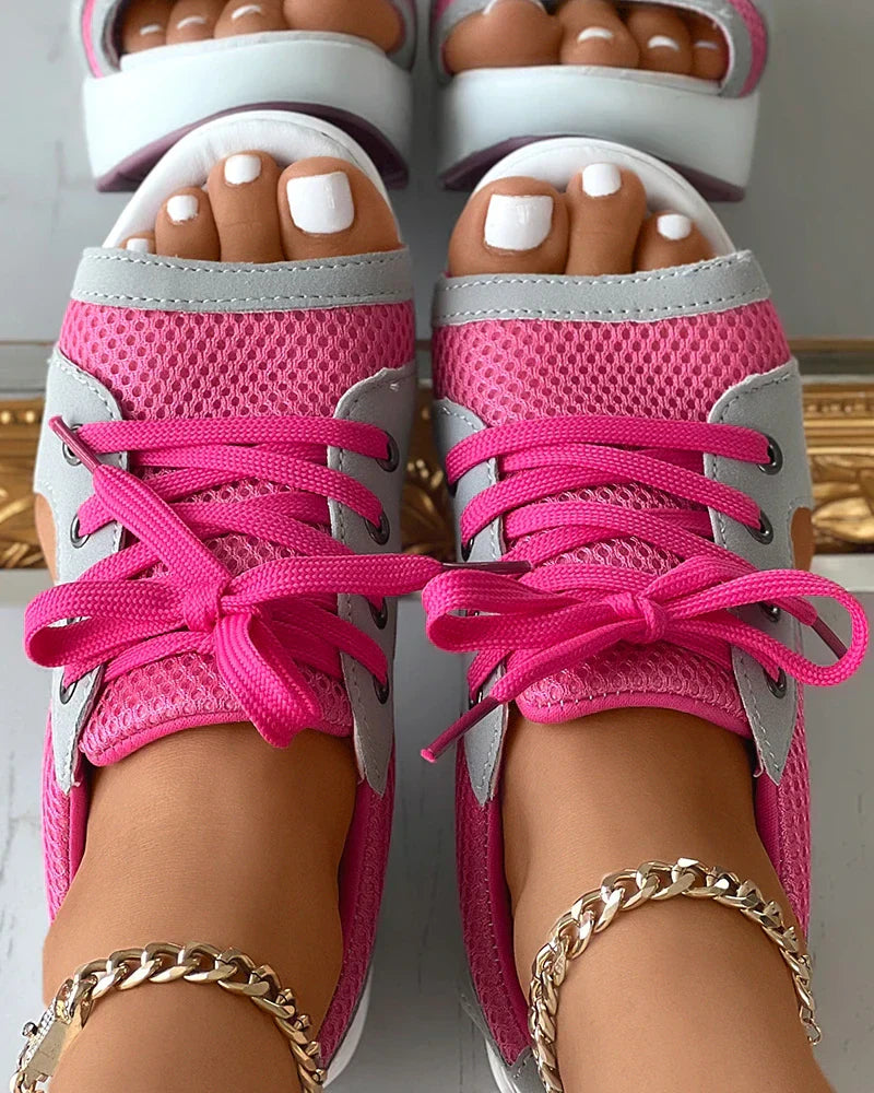 W&W™ – Damen Sandalen mit Gepolstertem Fußbett und Erhöhter Sohle-5