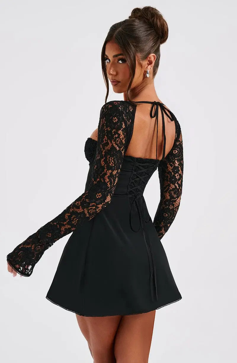 SatinEleganz™ – Damen Festliches Kleid mit Spitzendetails und Eleganz-2