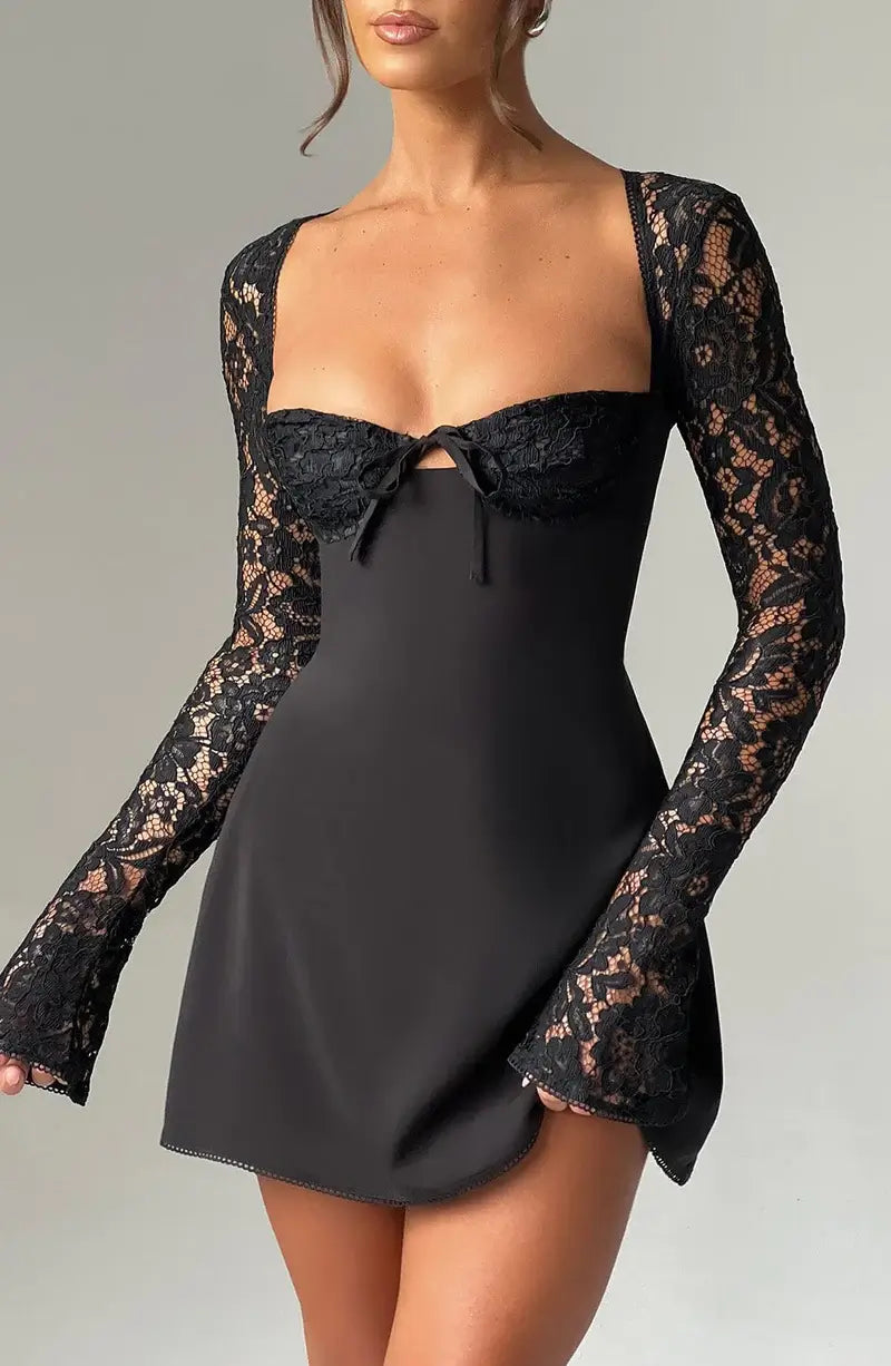 SatinEleganz™ – Damen Festliches Kleid mit Spitzendetails und Eleganz-5