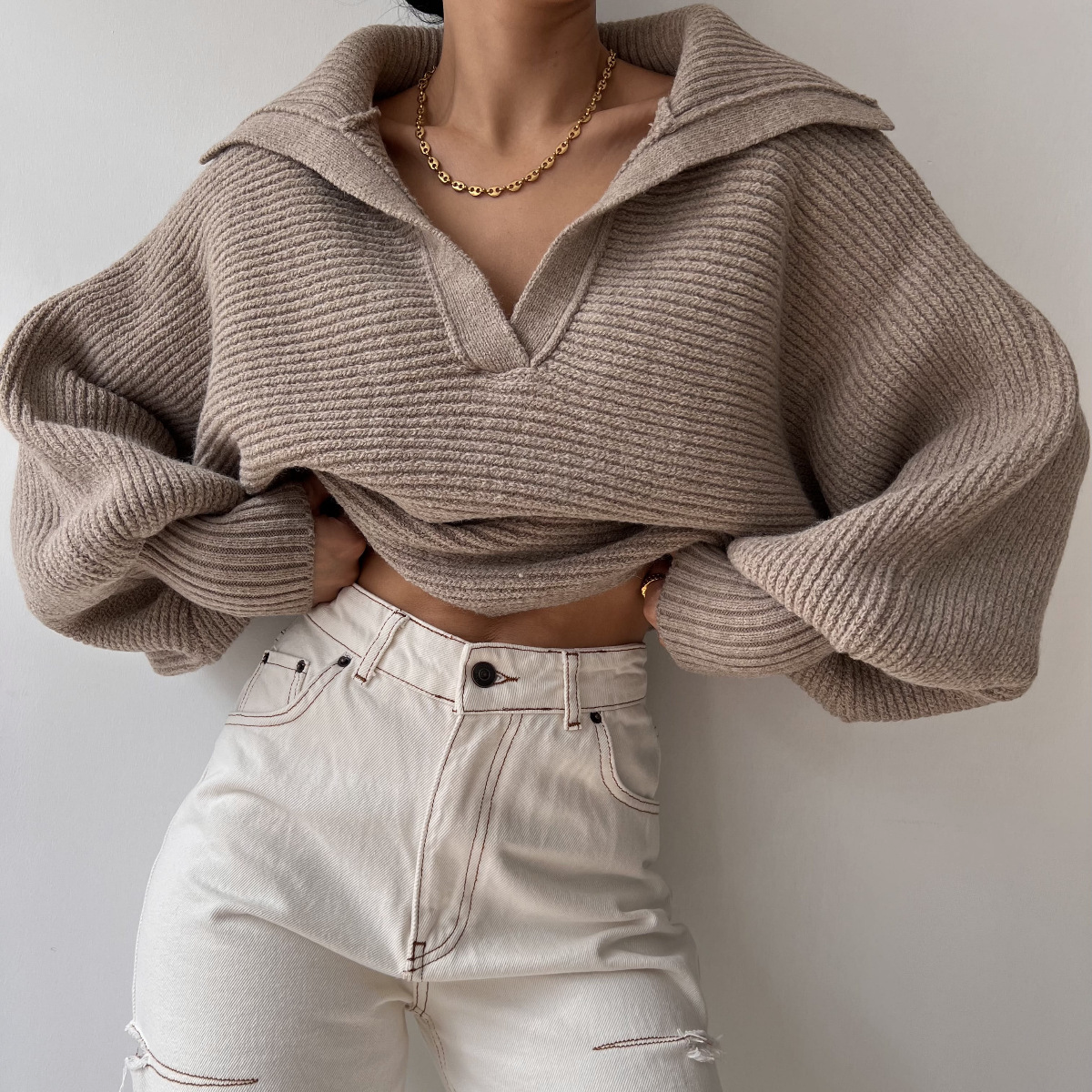 Elarova |  Übergroßer Strickpullover für Damen