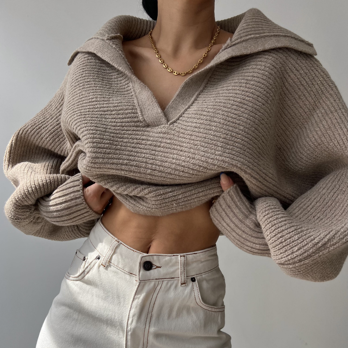 Elarova |  Übergroßer Strickpullover für Damen